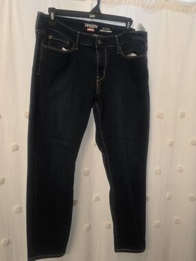 Womens Denizen Jeans by Levi's Modern Ankle Skinny Jeans Dark Blue Size 12